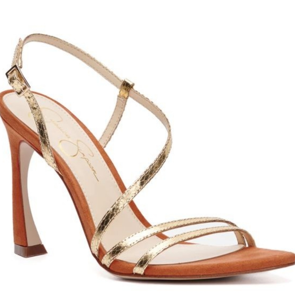 Jessica Simpson Pyine Sandal, Metallic Gold, size 9.5